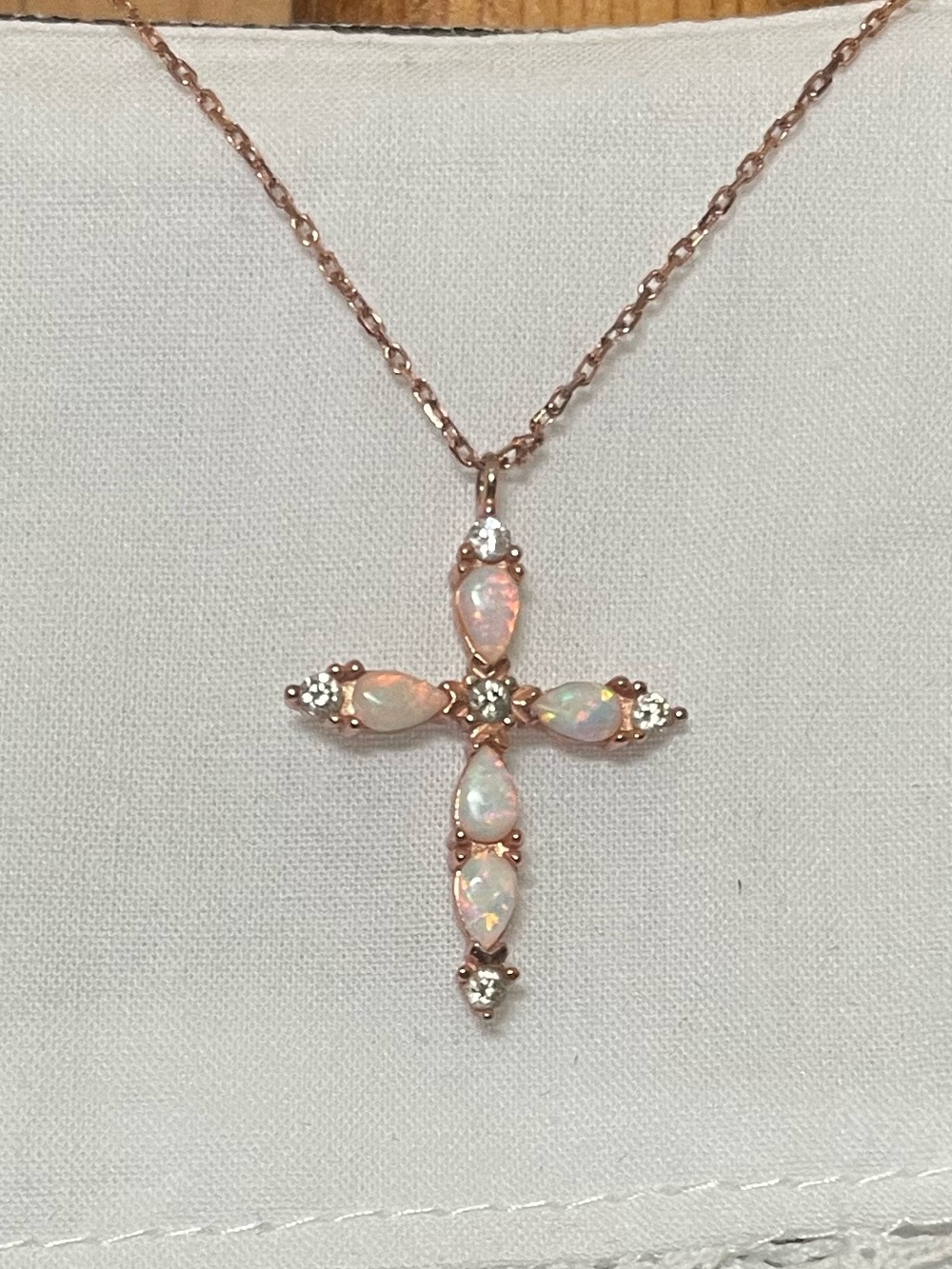 Delicate Rose Gold Cross Pendant Necklace